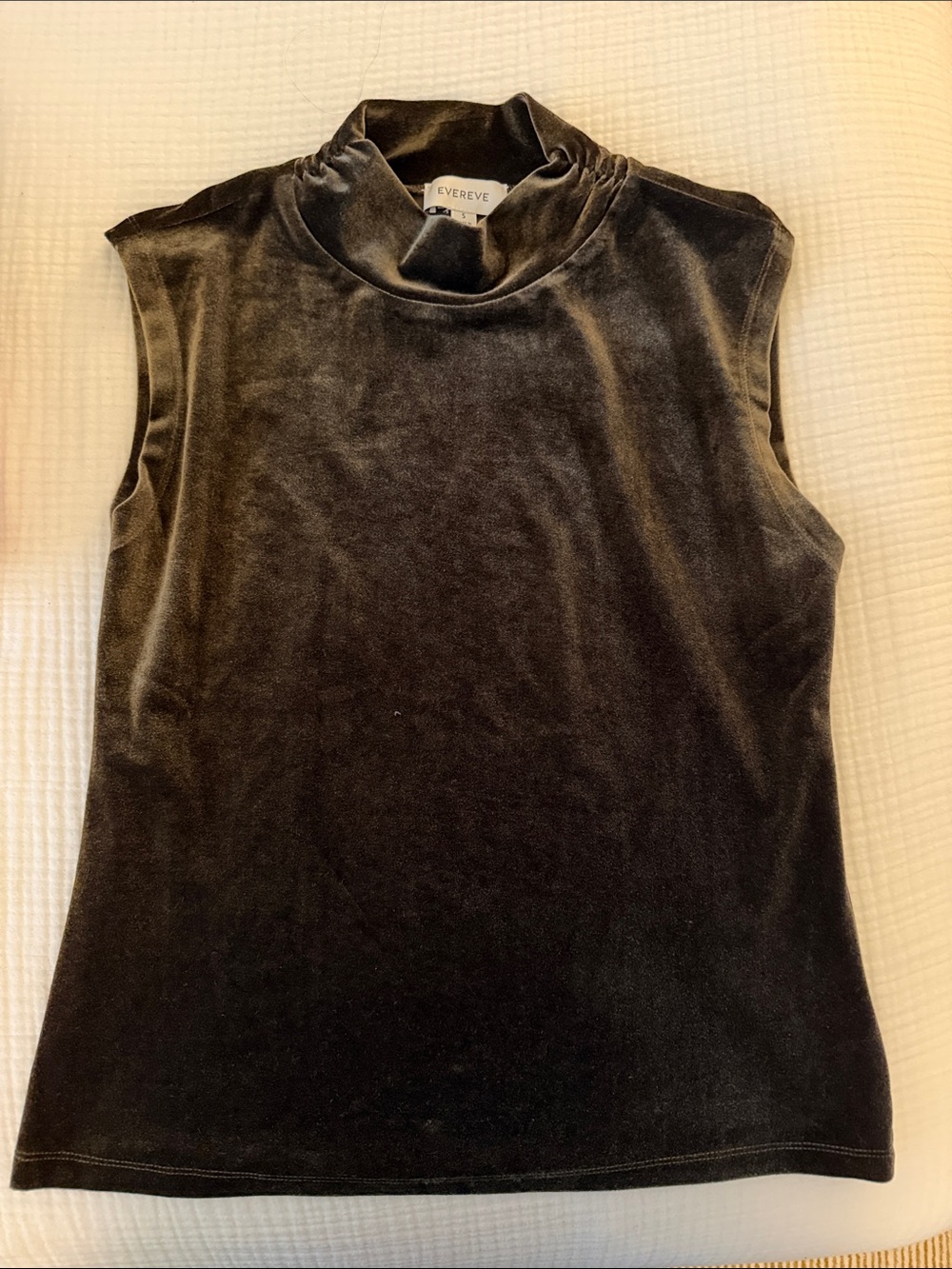 Evereve Sleeveless Velvet Mock Neck Top - deep green
